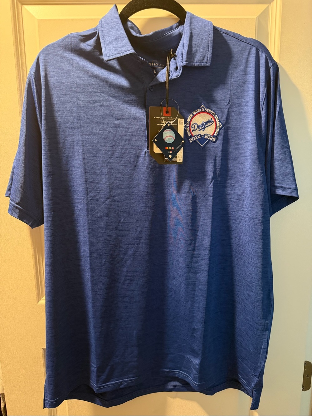 NWT Antigua Dodgers Back-to-Back World Series Champions Polo Men’s L